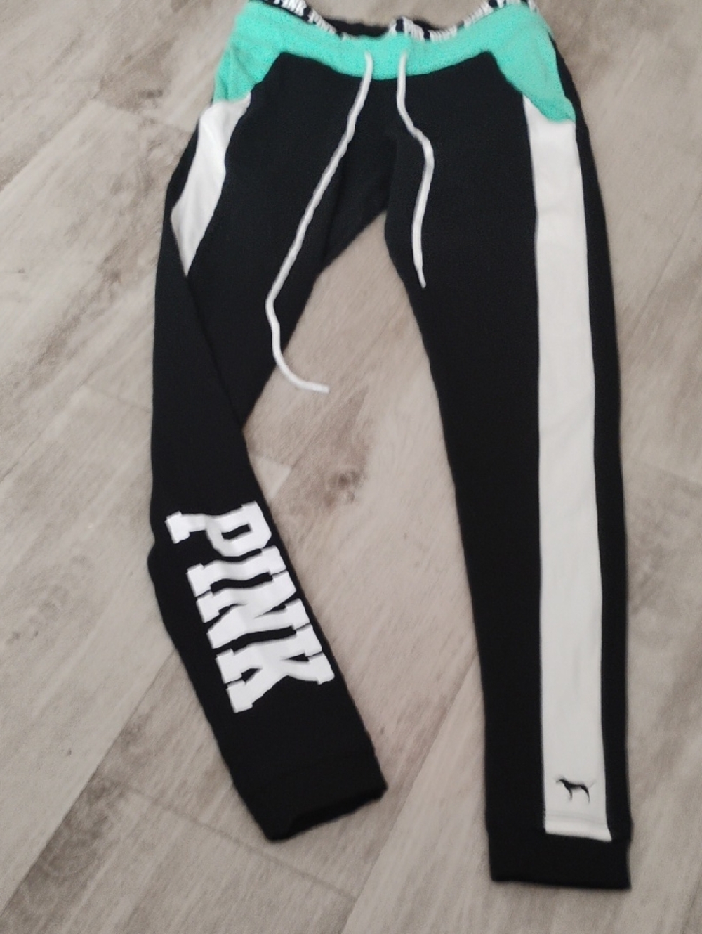 PINK Victoria's Secret Yoga Pants with White Side Stripe and Mint Waistband✨